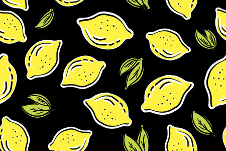 Lemon seamless pattern vector illustration. Summer designのイラスト素材