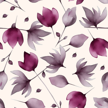Seamless flower pattern with abstract floral background with watercolor printのイラスト素材