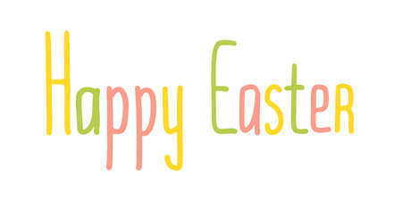 Celebrate Easter with joy using this colorful hand drawn text vector design featuring vibrant lettering vector illustrationのイラスト素材