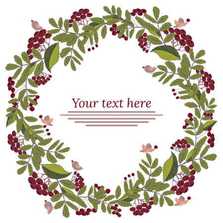 Floral garland. Floral wreath with space for textのイラスト素材
