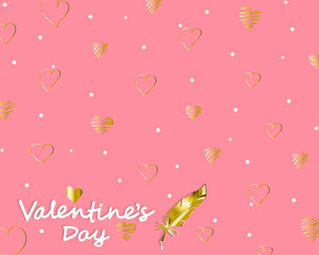 Elegant card Valentine's Day with pink heart. Valentine card with beautiful heartのイラスト素材