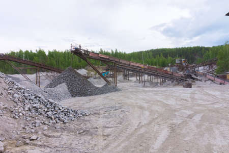 Industrial machinery at the quarry. Crushing plant in the South Uralsの写真素材