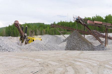 Industrial machinery at the quarry. Crushing plant in the South Uralsの写真素材