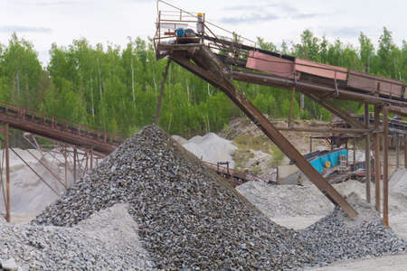 Industrial machinery at the quarry. Crushing plant in the South Uralsの写真素材
