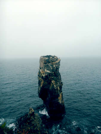 Cliff in the middle of an ocean, Peniche, Portugalの写真素材