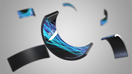 flexible phone illustration 3d render