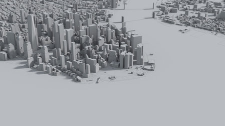 stylized graphics city of New York, 3D render