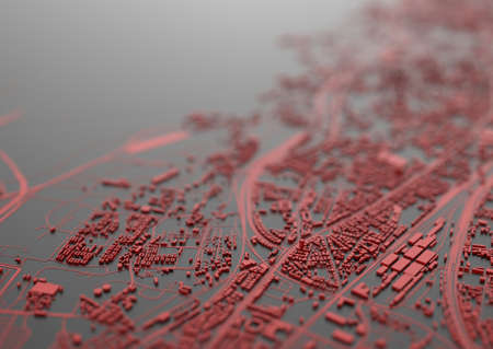 big city. illustration in casual graphic cross-black design. fragments of singapore 3d renderの写真素材