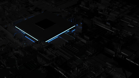 abstract background on the topic of computer technology. 3d rendering