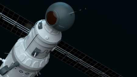 global satellite system communication satellite flies in space space