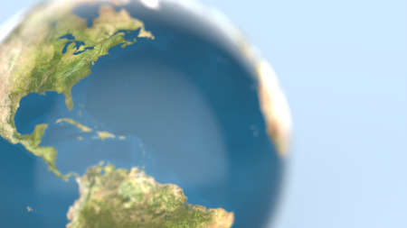 earth globe on a uniform light backgroundの写真素材