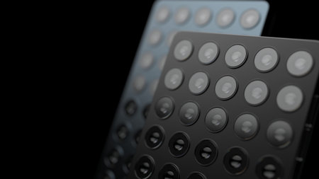 a lot of lenses on the back of the smartphone. alligoric illustration of the variety of cameras for...