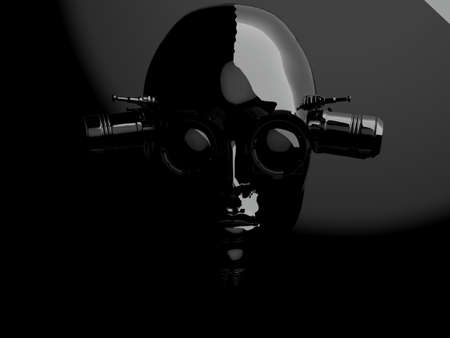 cybernetic organism. portrait of a girl. 3d illustration on the theme of the future. games and virtual spaceの写真素材