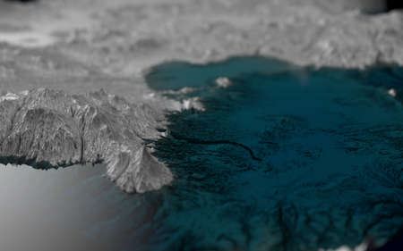 graphic landscape, casual depiction of islands in the oceanの写真素材