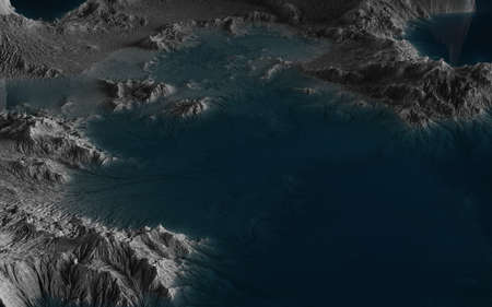 graphic landscape, casual depiction of islands in the oceanの写真素材