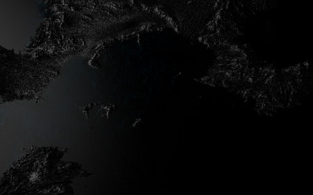 graphic landscape, casual image of the earth's surface on the theme of pollution of natureの写真素材