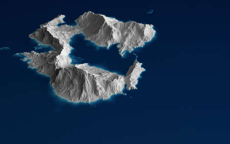 graphic landscape, casual depiction of islands in the oceanの写真素材