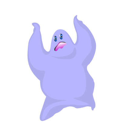 not very scary ghost on  halloweenのイラスト素材