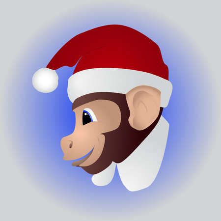 New year a cute monkey. Two thousand sixteen.のイラスト素材