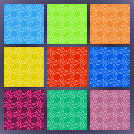 Set of color seamless patterns. The collection of symmetric seamless patternsのイラスト素材