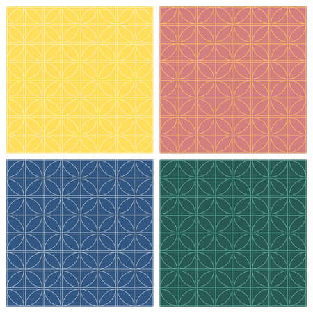 Seamless patterns. Geometric lattice. The collection of symmetric seamless patternsの写真素材