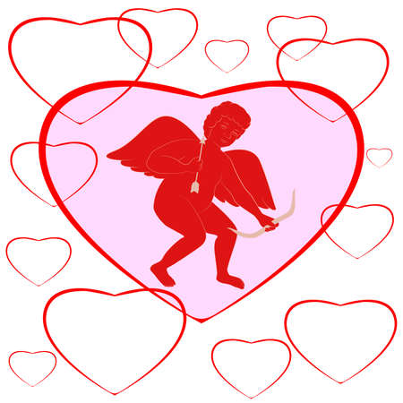 Cupid on Valentines dayのイラスト素材