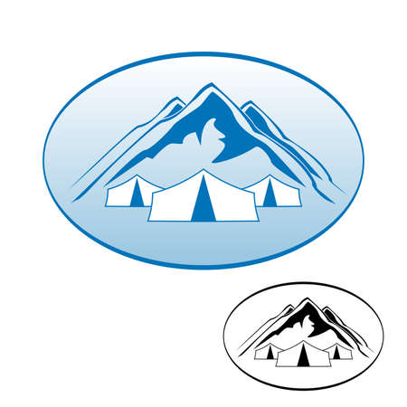 Logo rest in the mountainsのイラスト素材