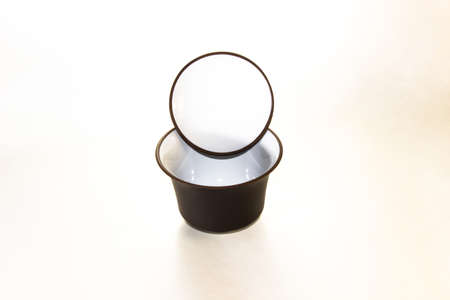 The Chinese ceramic gaiwan for holding a tea ceremony on a white background.の写真素材