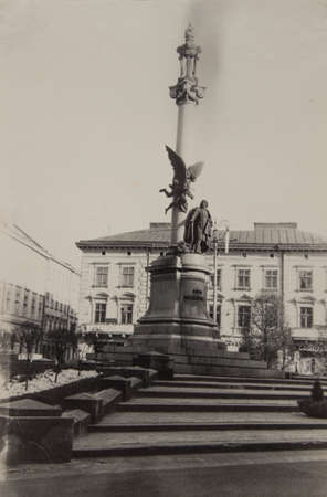 monument on the old photo of 1962のeditorial素材