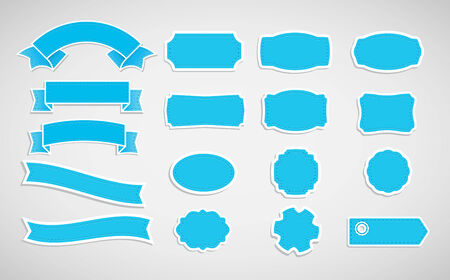 Vector ribbons and labels.のイラスト素材