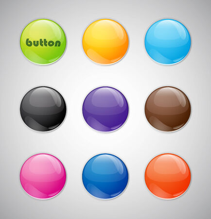 Set of colored buttons. Round buttons of different colors and shades.のイラスト素材