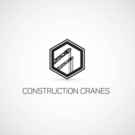 Construction cranes.Logo of the crane in the flat style.のイラスト素材