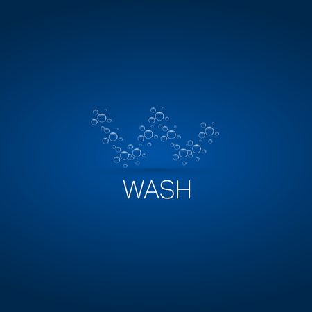 Letter W of water with bubbles.のイラスト素材