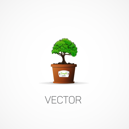 Tree in a pot.のイラスト素材