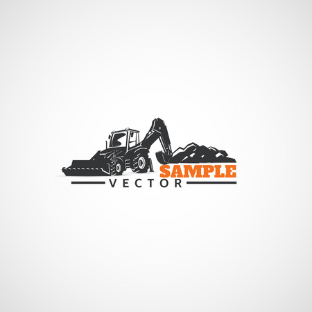 Backhoe Tractor, Construction equipment.のイラスト素材