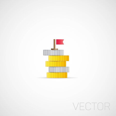 Vector coins and flag.のイラスト素材