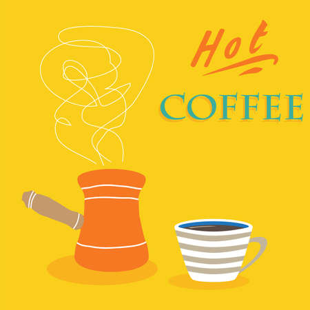 retro hot coffee poster design vector illustrationのイラスト素材