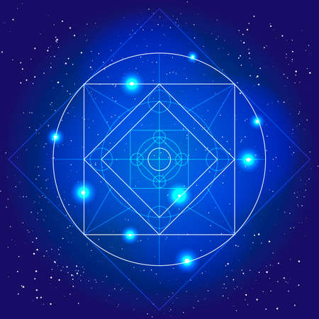 Blue shining top magic vector illustration light backgroundのイラスト素材