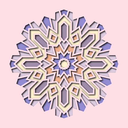 Invitation, cards with ethnic arabesque elements in oriental style. Arabesque design. Business cards, logo 3d.のイラスト素材