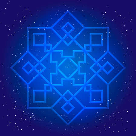 Sacral geometry figure in cosmic skyのイラスト素材