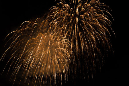 Colorful fireworks of various colors over night sky