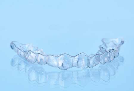 Invisible dental teeth bracket tooth aligners. Invisalign braces. Invisible aligner - Orthodontic...