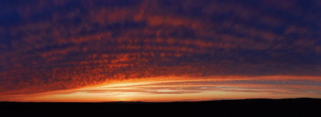 Incredible sunset in the mountains. colors of nature. Sunset panorama on the background of...