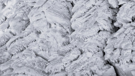 Ice formations. Forms of frozen water.