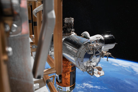 The SpaceX Crew Dragon spacecraft is docked to the International Space Station.