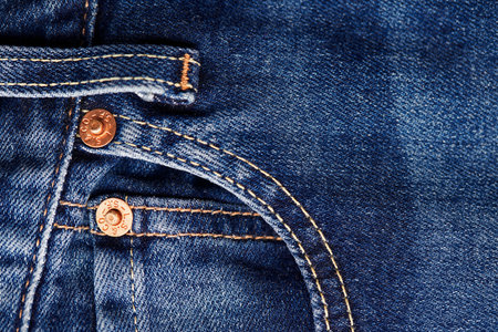 Close up of details of new LEVIS 501 Jeans. Buttons and seams and pockets close-up. Classic jeans model. LEVIS is a brand name of Levi Strauss and Co, founded in 1853. 31.12.2021, Rostov, Russiaのeditorial素材
