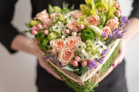 flowers in hands