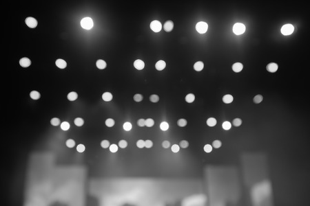 Concert light. Empty music scene. Theater lighting. Light music. Light fixtures. Abstract background.の写真素材