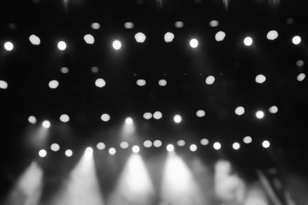 Light bokeh. Abstract blurred christmas background. Color circles in the lens blur zone.