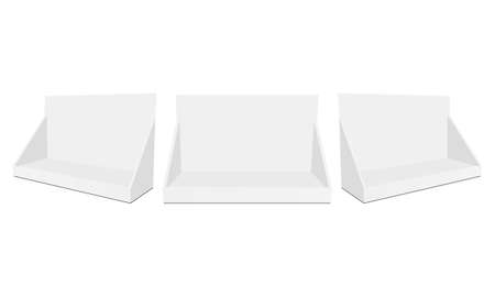 Set of Display Boxes for Toy Isolated on White Background, Front and Side View. Vector Illustrationのイラスト素材
